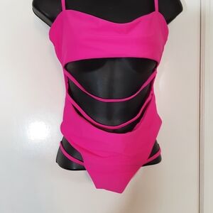 Hot Pink Cutout Swimsuit
